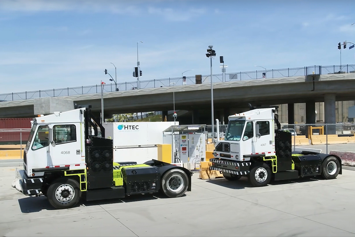 Hydrogen fuel cell yard trucks